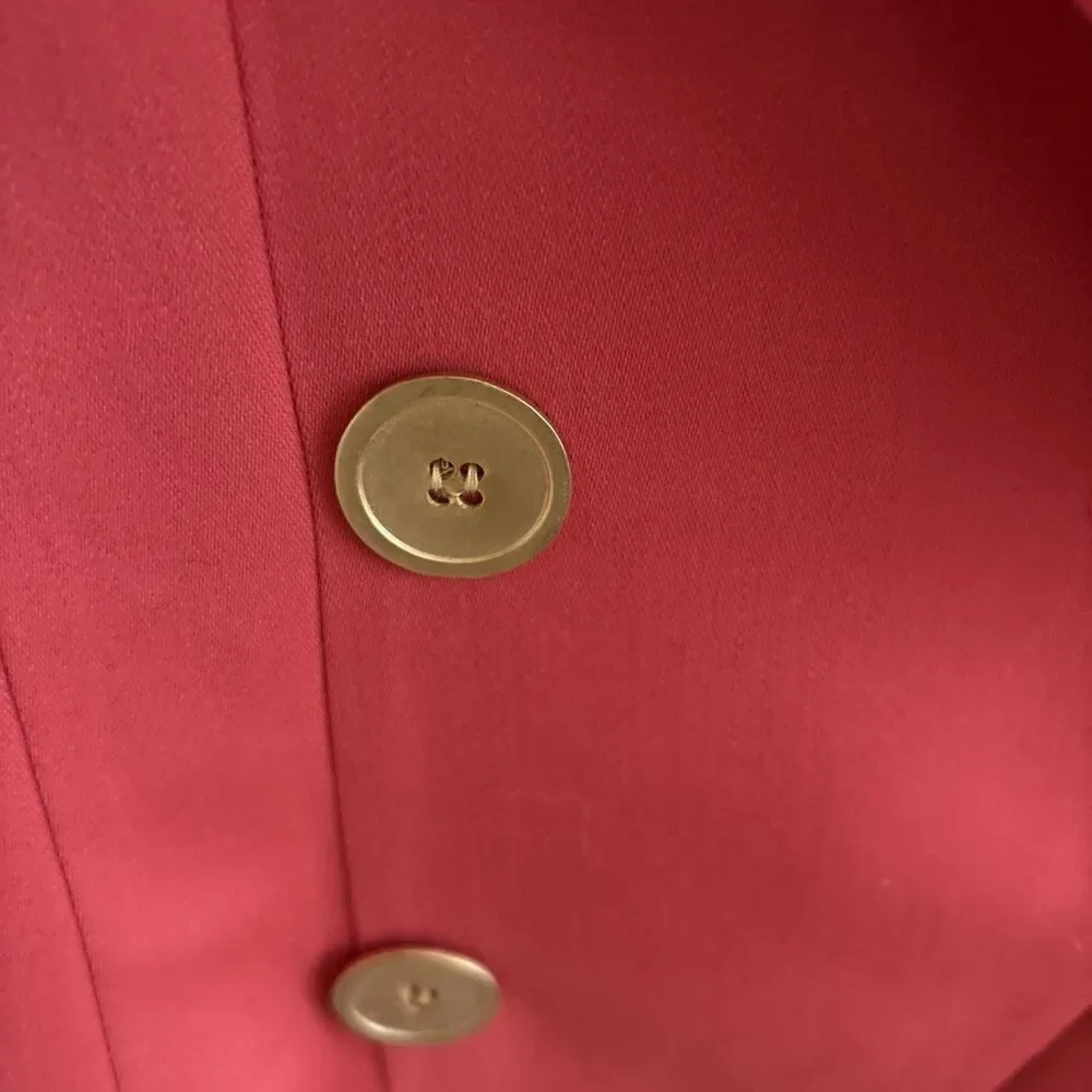 VTG CHRISTIAN DIOR Wool Coral salmon pink Gold Buttons Blazer Jacket Size 4 XS